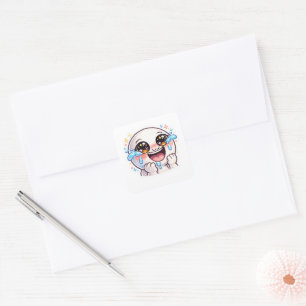 Express your ultimate moments of laughter and pure square sticker