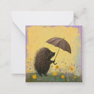 Express Yourself in the Rain: Minimalist Porcupine Card