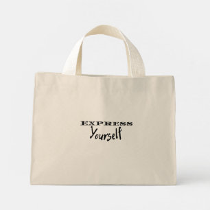 Express Yourself Tote Bag   Minimalist Quote Reusa