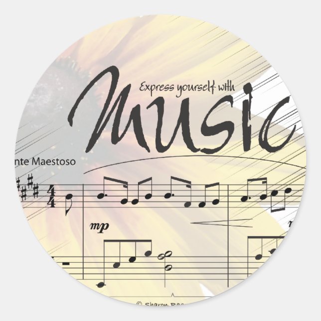 Express Yourself with Music Sticker (Front)