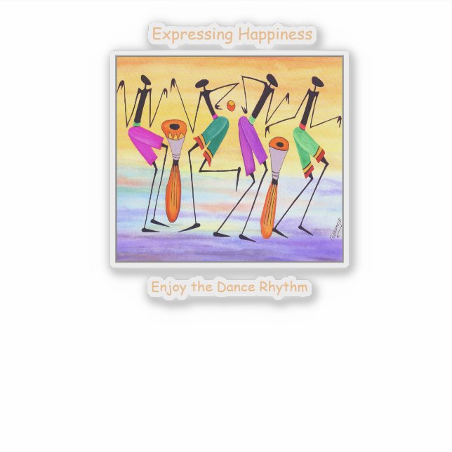Expressing Happiness, Custom-Cut Vinyl Sticker (Front)