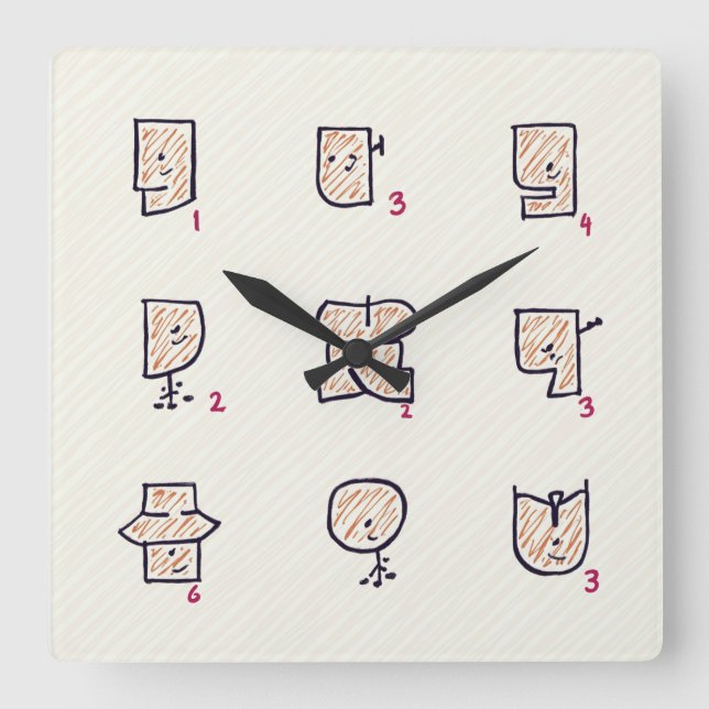 expression square wall clock (Front)