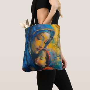Expressionism Mary and Jesus Tote Bag
