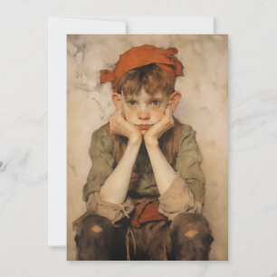 Expressionist Christmas Elf 2 Holiday Card