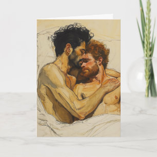 Expressionist Embrace in Umber Card