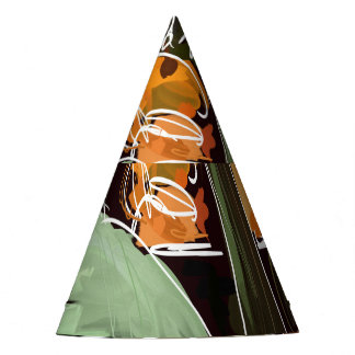 Expressionist Fruit Wine Green Vase Party Hat