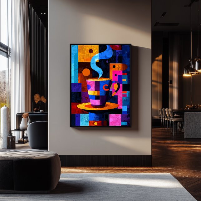 Expressionist Geometry Coffee - Vibrant Café Poster (Creator Uploaded)
