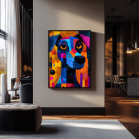 Expressionist Geometry Dog – Vibrant Abstract Art
