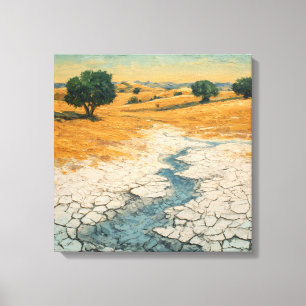 Expressionist Impasto Drought Landscape Canvas Print