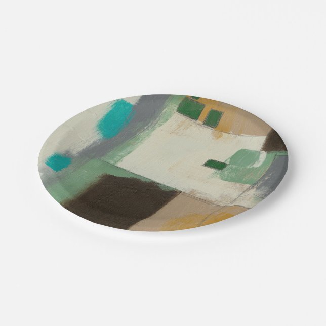 Expressionist Painting with Heavy Brush Strokes Paper Plate (Angled)