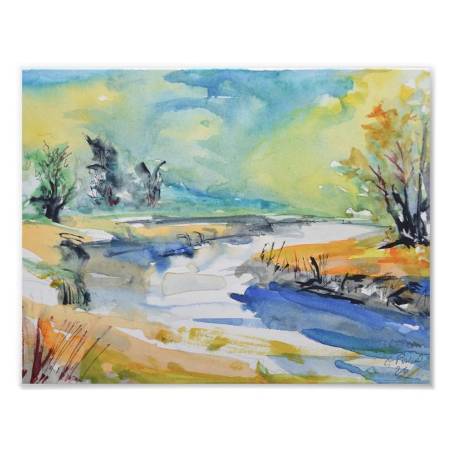 Expressionist River Landscape Photo Print (Front)