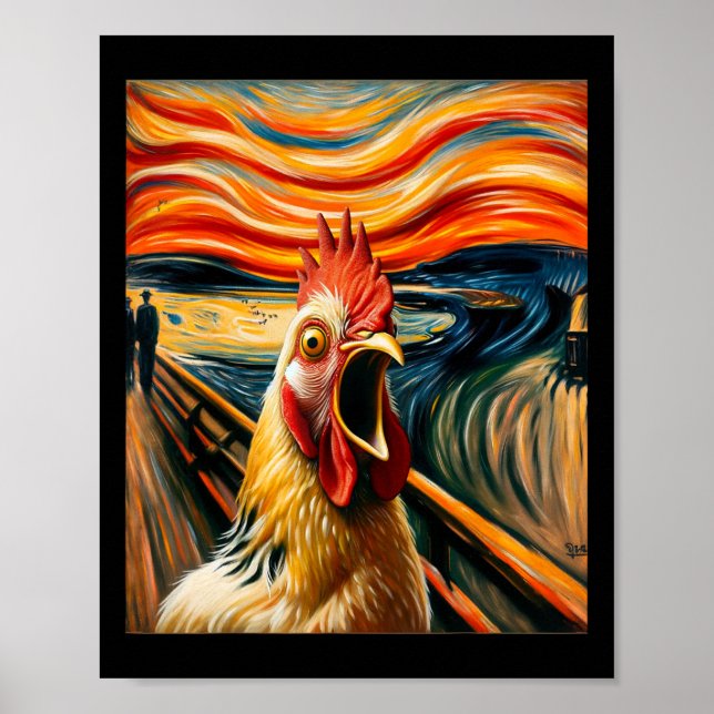 Expressionist Scream Parody Funny Painting Art Hum Poster (Front)