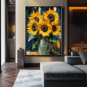 Expressionist Sunflowers – Bold Contemporary Art Poster