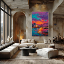 Expressionist Sydney Skyline Vibrant Harbour City
