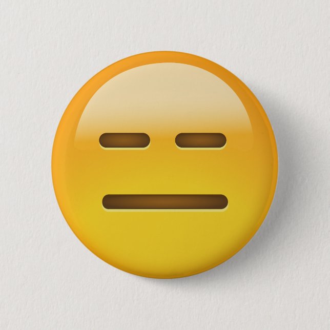 Expressionless Face Emoji 6 Cm Round Badge (Front)
