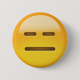 Expressionless Face Emoji 6 Cm Round Badge
