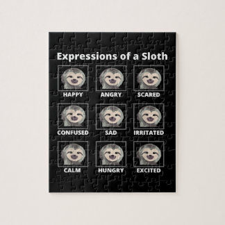 Expressions Moods Of A Slow And Lazy Sloth Jigsaw Puzzle