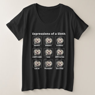 Expressions Moods Of A Slow And Lazy Sloth Plus Size T-Shirt