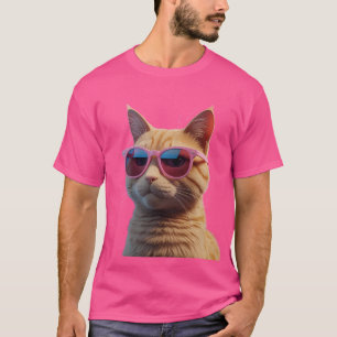 Expressive 3D Orange Cat Tee
