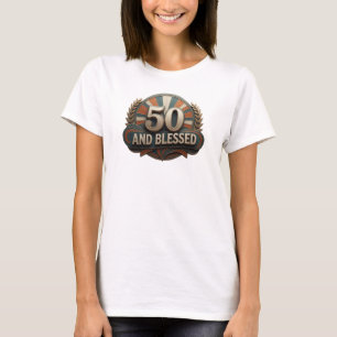 Expressive 50 AND BLESSED Artwork Creation T-Shirt