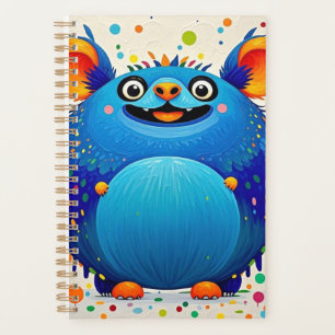 Expressive abstract animal art design colourful planner