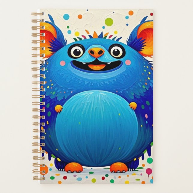 Expressive abstract animal art design colourful planner (Front)