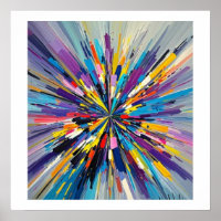 Expressive abstract art design wall decor poster