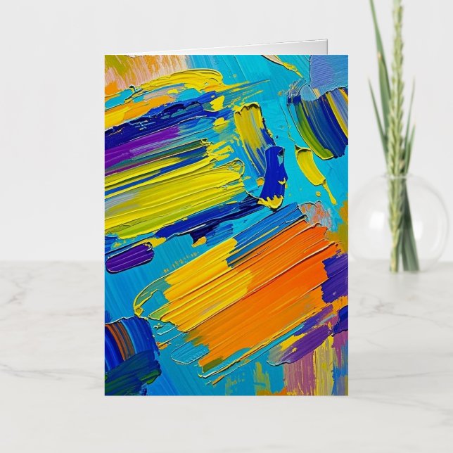 Expressive abstract art design wall decor poster foil greeting card (Front)