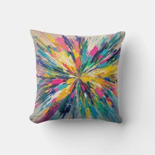 Expressive abstract colourful wall art poster deco cushion