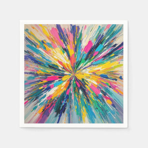 Expressive abstract colourful wall art poster deco napkin