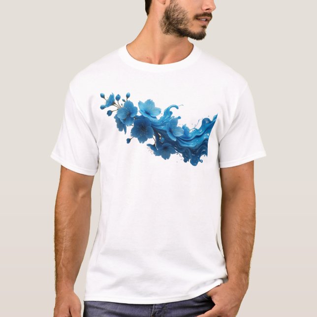 Expressive ABSTRACT FLOWER Art Design T-Shirt (Front)