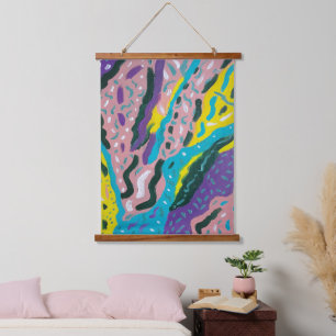 Expressive Abstract Painting in Multi-colors Hanging Tapestry