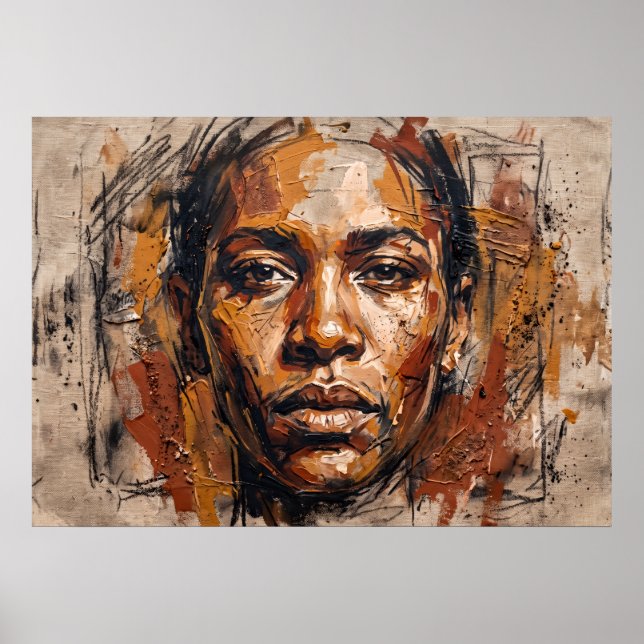 Expressive Black Woman Portrait Poster (Front)