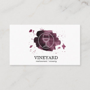 Expressive Brushed Wine Glass icon Line Art Business Card