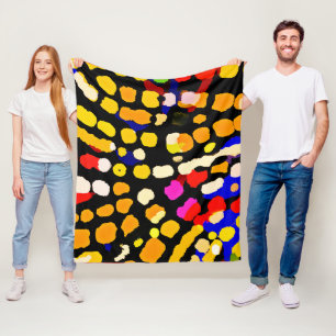 Expressive Color Play Pattern Fleece Blanket