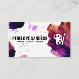 Expressive Colour Brushed   Artist Business Card