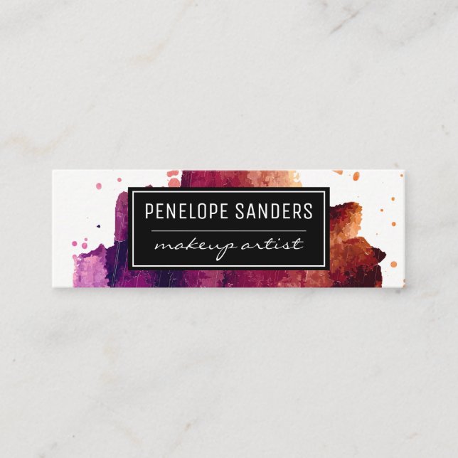 Expressive Colour Brushed Mini Business Card (Front)