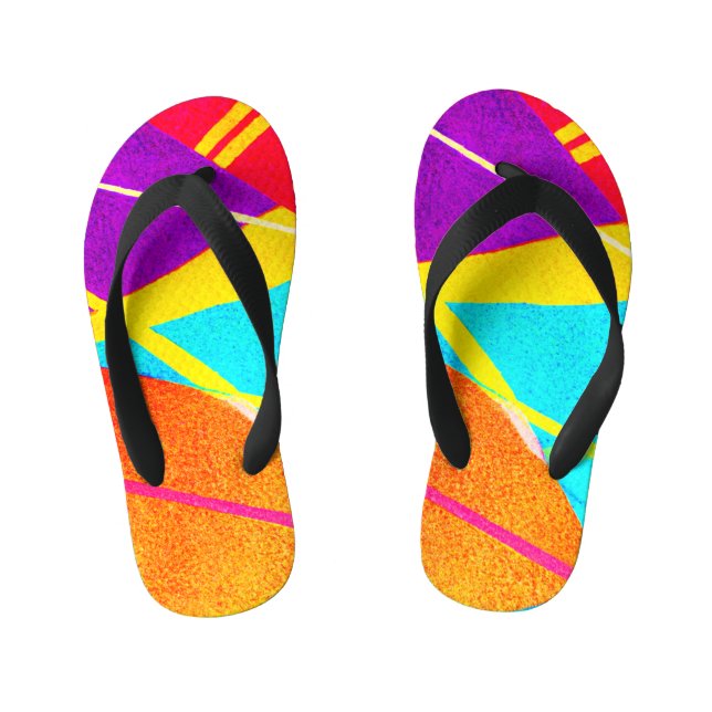 Expressive Colour Pattern Kid's Jandals (Footbed)