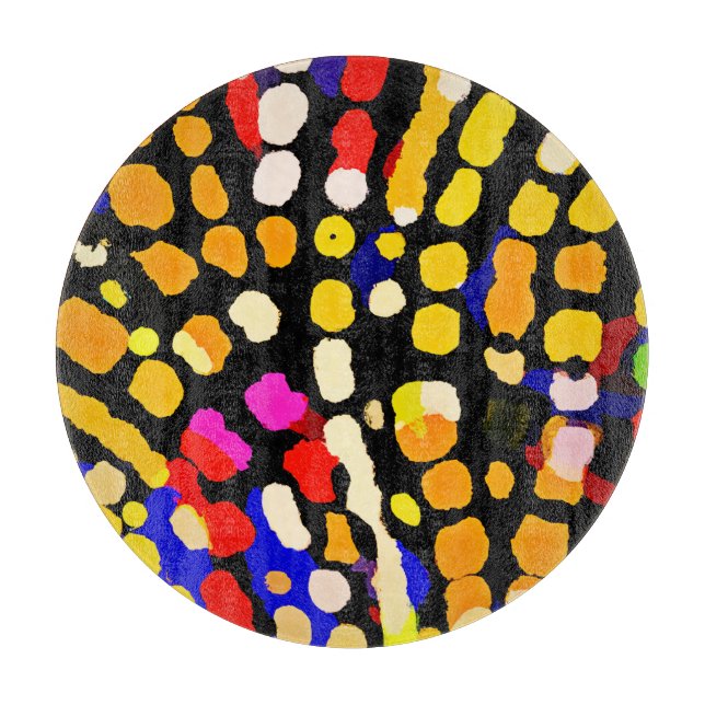 Expressive Colour Play Pattern Cutting Board (Front)