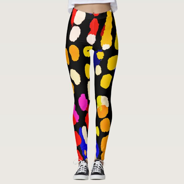 Expressive Colour Play Pattern Leggings (Front)