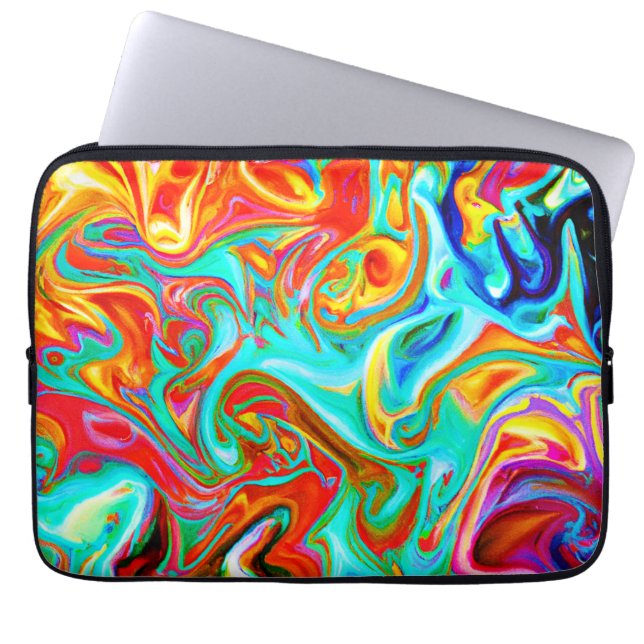 Expressive Colourful Abstractions Pattern Laptop Sleeve (Front)