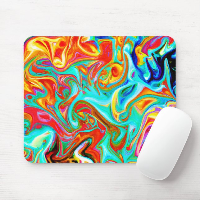 Expressive Colourful Abstractions Pattern Mouse Pad (With Mouse)