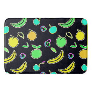 Expressive Colourful Fruits Neon Artwork Bath Mat