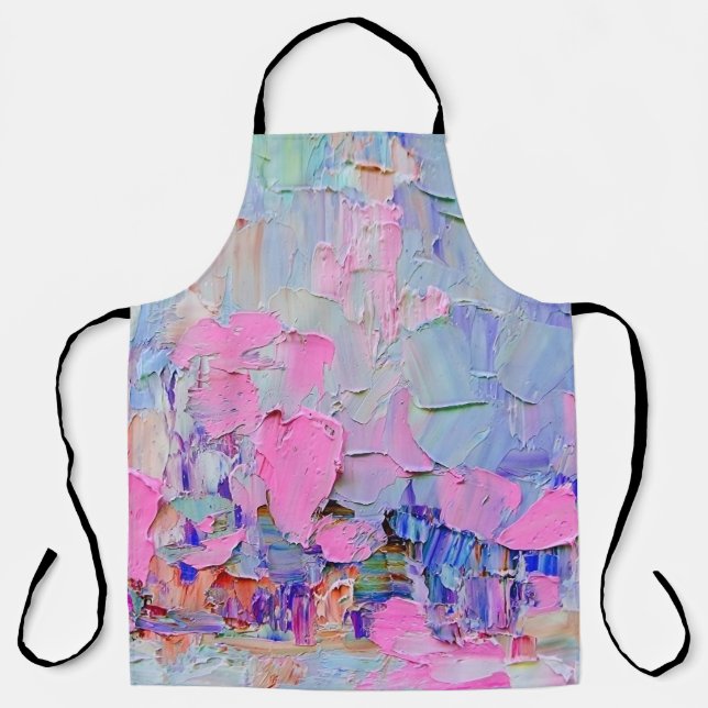 Expressive embossed paint on canvas, created using apron (Front)