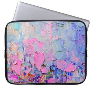 Expressive embossed paint on canvas, created using laptop sleeve