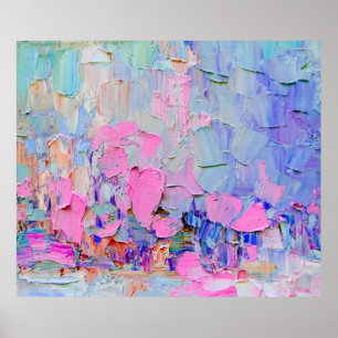 Expressive embossed paint on canvas, created using poster