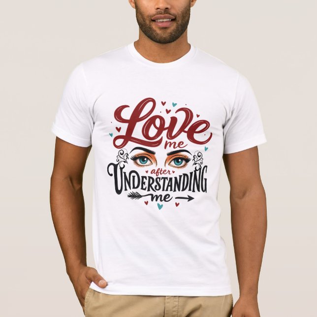 Expressive Eyes Love Message Print T-Shirt (Front)