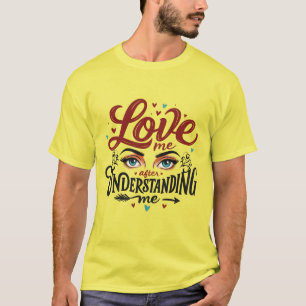Expressive Eyes Love Message Print T-Shirt