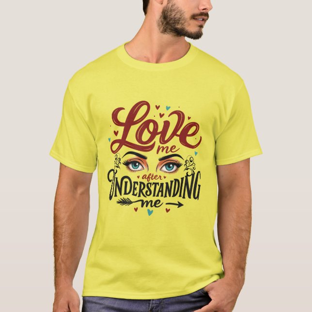 Expressive Eyes Love Message Print T-Shirt (Front)