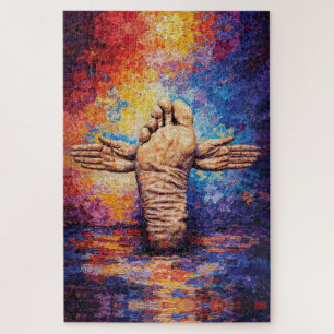 Expressive Foot with Arms Outstretched Vibrant Jigsaw Puzzle